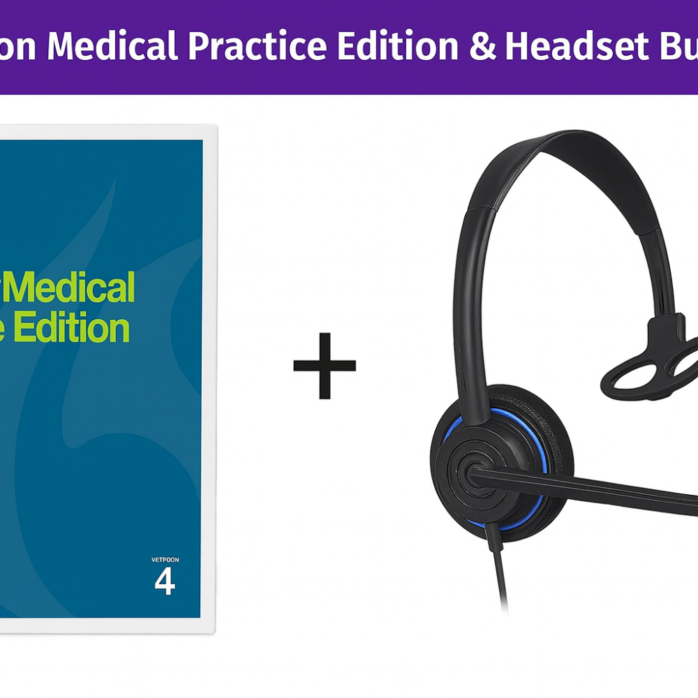Dragon Medical Practice Edition 4 with Dragon Single Ear AI Noise Cancelling Headset