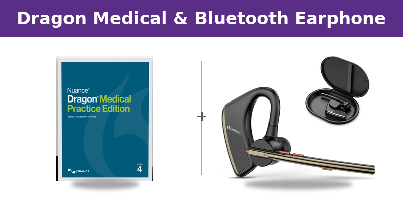 Dragon Medical Practice Edition 4 with Dragon Bluetooth Bluetooth Earpiece