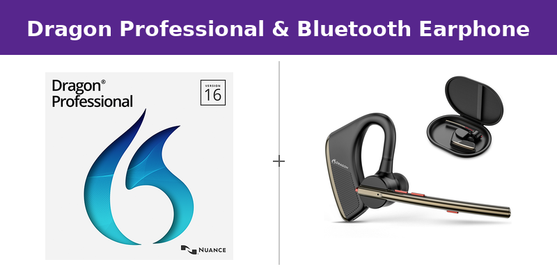 Dragon Professional Individual v16 with Dragon Bluetooth Headset with Noise Cancelling Mic
